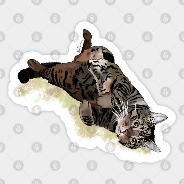 Tweety the tabby cat Sticker by MoniK ART